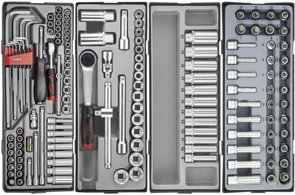 FORCE 10218C-303 Practical serie gereedschapswagen gevuld (303 delig) Zwart-21067