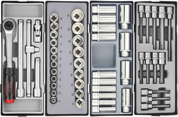 FORCE 10218C-303 Practical serie gereedschapswagen gevuld (303 delig) Zwart-21066