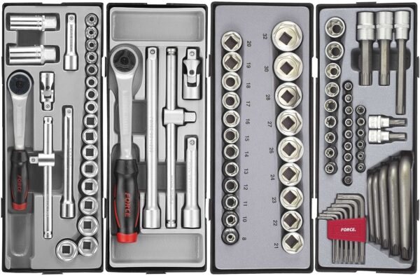 FORCE 10218C-245 Practical serie gereedschapswagen gevuld (245 delig) Zwart-20997