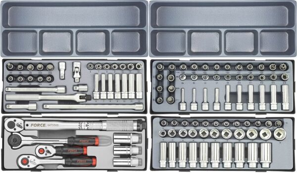 FORCE 10318C-437 Jumbo serie gereedschapswagen gevuld (437 delig) Zwart-21884