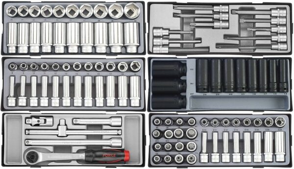 FORCE 10318C-365 Jumbo serie gereedschapswagen gevuld (365 delig) Zwart-21859