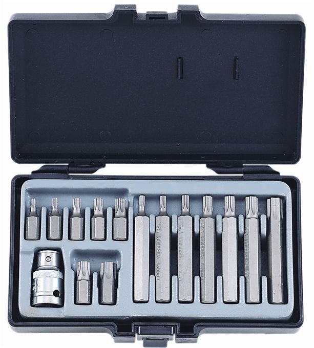 Schouderophalend pad Eeuwigdurend FORCE 4156 Bit set Torx 15 delig (Ø 10 mm) - Professioneel gereedschap