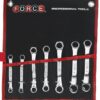 FORCE 50714 Mini ringsleutelset 7 delig (45° gebogen)-12261