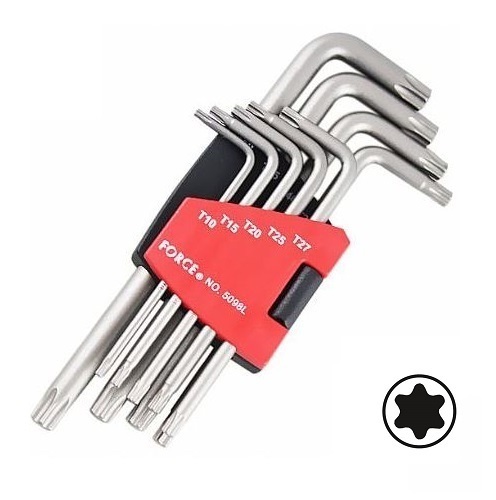 FORCE 5098L Haakse lange Torx sleutelset 9 delig-0