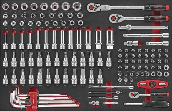 FORCE 10218C-326 Practical serie gereedschapswagen gevuld Foam (326 delig) Zwart-21187