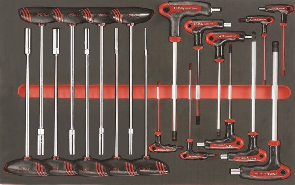 FORCE 10218C-308 Practical serie gereedschapswagen gevuld Foam (308 delig) Zwart-21163