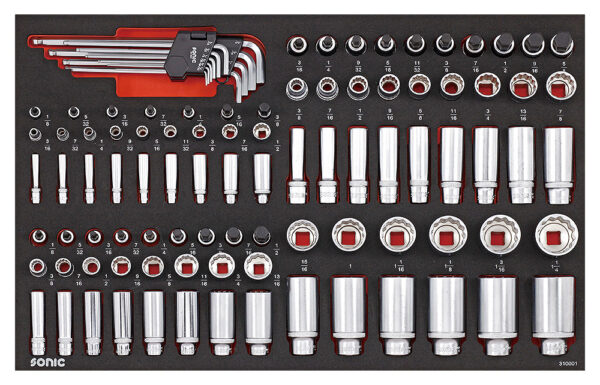 SONIC 735231 Gereedschapswagen S9 gevuld (355 delig) SAE-10235