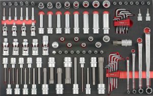 FORCE F41041 1/4", 3/8" & 1/2" Doppenset 104 delig Foam
