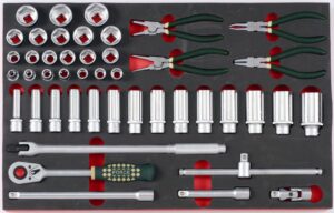 FORCE F4451 1/2" Doppenset & Tangenset 45 delig Foam-0