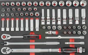 FORCE F4662 1/2" Doppenset & Momentsleutel 66 delig Foam