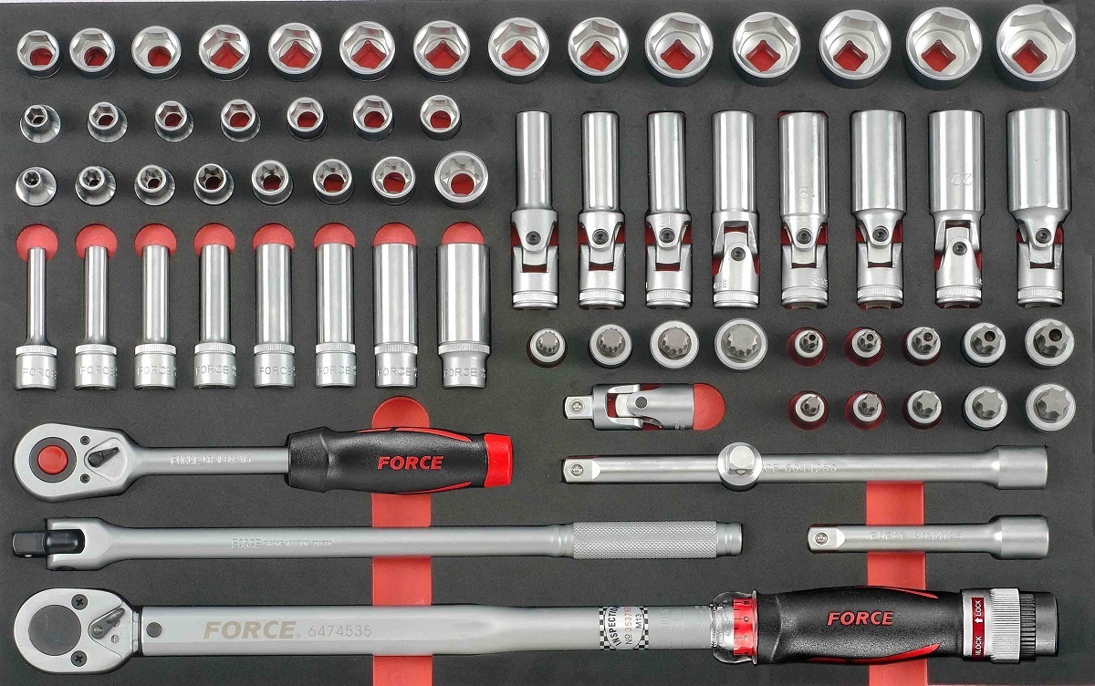 raket Okkernoot Bedienen Force 1/2" Doppen combinatieset & Momentsleutel 66 delig Foam -  Professioneel gereedschap