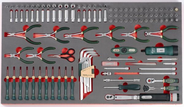 FORCE F21251 1/4" Doppen combinatieset & Momentsleutel 125-delig-0