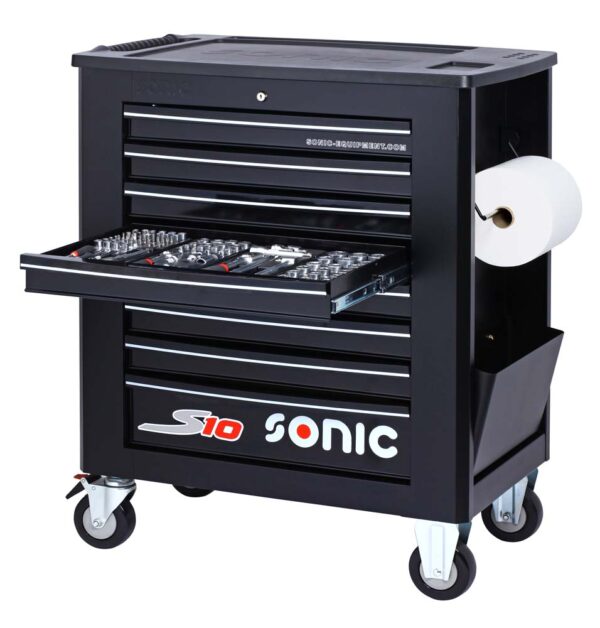 SONIC 746009 Gereedschapswagen S10 gevuld (460 delig) HAEVY DUTY Zwart-0