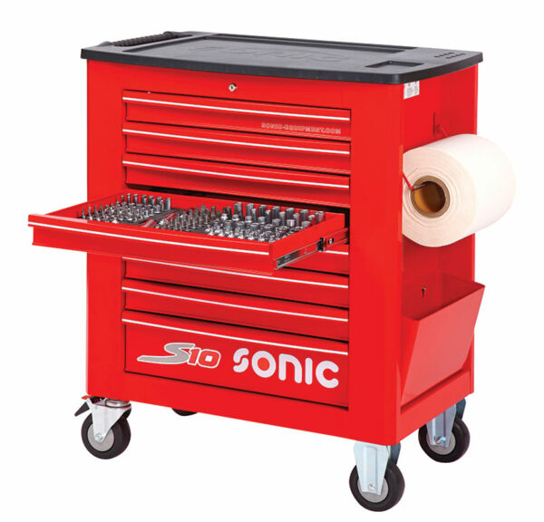 SONIC 725115 Gereedschapswagen S10 gevuld (251 delig) Rood-0