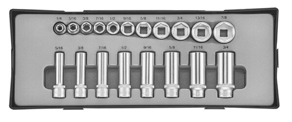 FORCE T3193 3/8" SAE Doppenset 19 delig-0