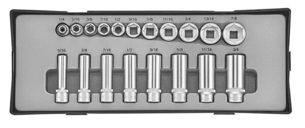 FORCE T3193 3/8" SAE Doppenset 19 delig-0