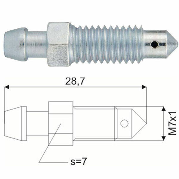 RO0069 Remontluchtingsnippel M7x1-0