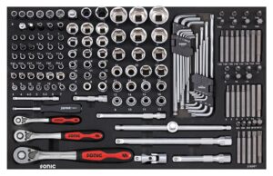 SONIC 316001 Combinatieset 1/4`` 3/8`` & 1/2`` 160-dlg. SFS
