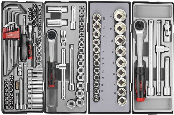FORCE 10218B-286 Practical serie gereedschapswagen gevuld (286 delig) Blauw-21041