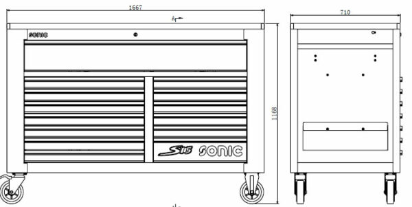 SONIC 757544 Gereedschapswagen S15 (575-delig)-8264