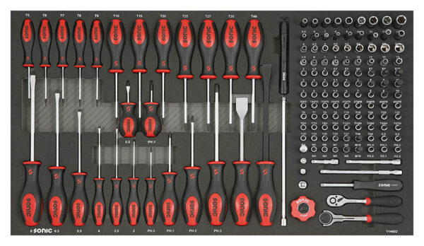 SONIC 764420 Gereedschapswagen S11 gevuld (644 delig) Grijs-8918