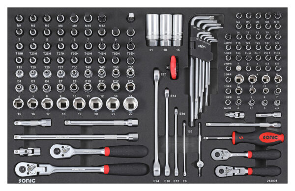 SONIC 729519 Gereedschapswagen S10 gevuld (295 delig) Audi, VW Grijs-26348