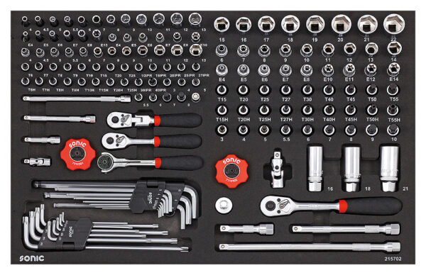 SONIC 733919 Gereedschapswagen S10 gevuld (339 delig) Grijs-10797