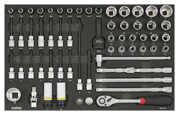 SONIC 729519 Gereedschapswagen S10 gevuld (295 delig) Audi, VW Grijs-10577