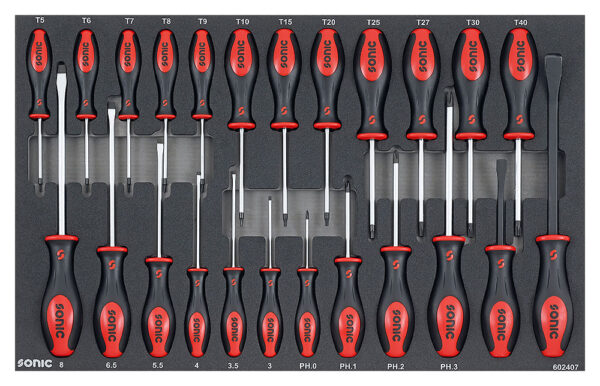 SONIC 727715 Gereedschapswagen S10 gevuld (277 delig) Rood-10509