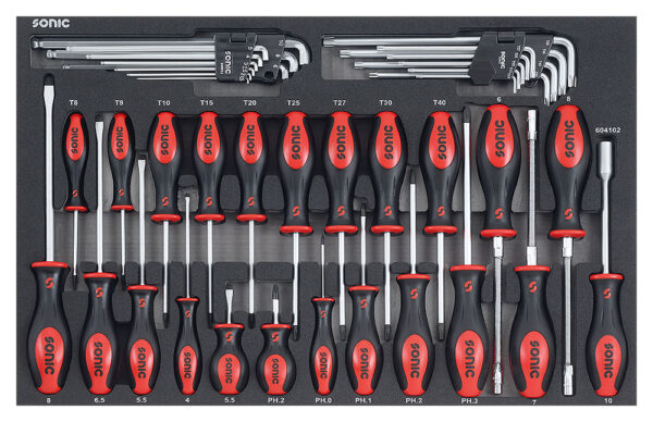 SONIC 737715 Gereedschapswagen S10 gevuld (378 delig) Rood-10881
