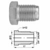 Remleidingnippel 3/8" x 24UNF - 10 stuks AL-RN168-0