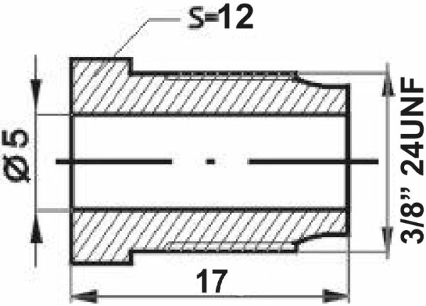 Remleidingnippel 3/8" x 24UNF - 10 stuks AL-RN168-11825