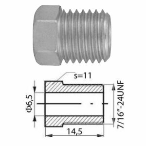 Remleidingnippel 7/16" x 24UNF - 10 stuks AL-RN172-0