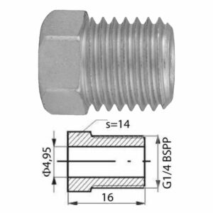 Remleidingnippel 1/4" BSPP - 10 stuks AL-RN173-0