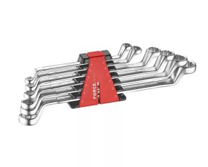FORCE 50610 Dubbele 75° gebogen ringsleutelset 6 delig