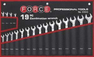 FORCE 5191C Steekringsleutelset 19 delig