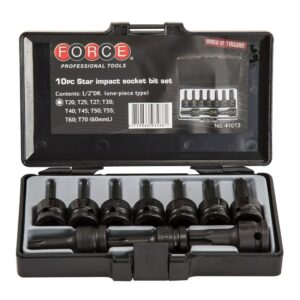 FORCE 41013 1/2" Krachtdoppenset Torx 10 delig-0