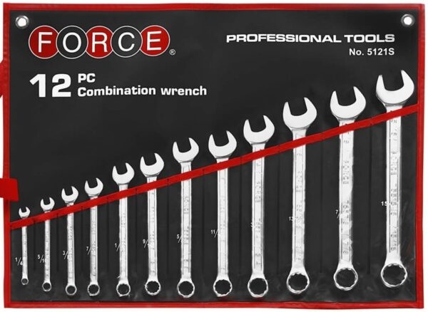 FORCE 5121S Steekringsleutelset SAE 12 delig-0