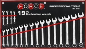 FORCE 5191 Steekringsleutelset 19 delig-0