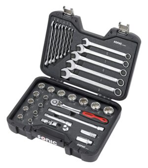SONIC 303401 Doppen- en sleutelset 1/2``, 34-dlg. BMCS (SAE)