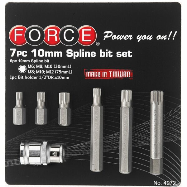 FORCE 4072 Bit set Spline 7 delig (Ø 10 mm)-0