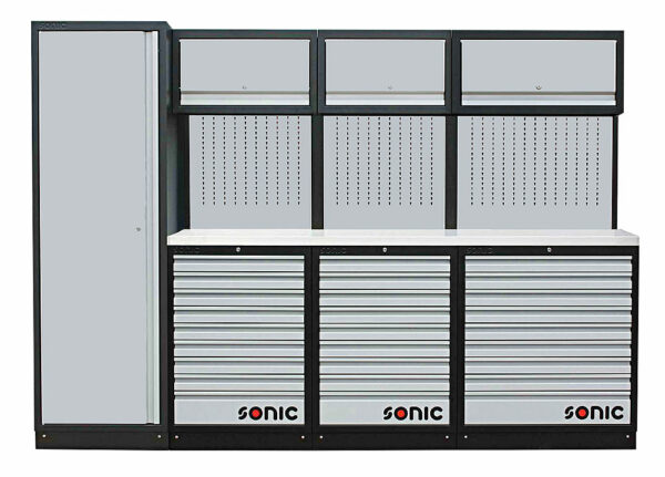 SONIC 4731809 MSS work station 27 laden 281cm met roestvrij stalen blad-0