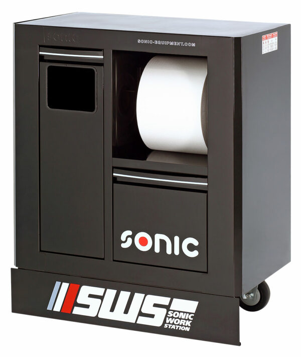 SONIC 47456 SWS 32`` Gereedschapswagen m afvalbak&papierrolhouder zwart-0