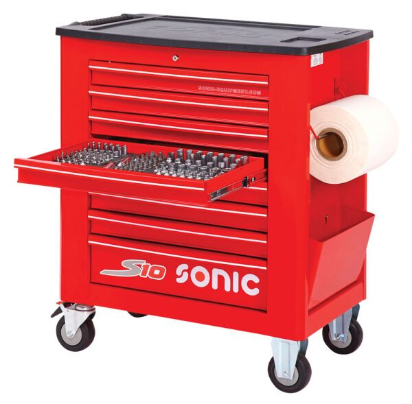 SONIC 717115 Gereedschapswagen S10 gevuld (171 delig) Rood SAE-0