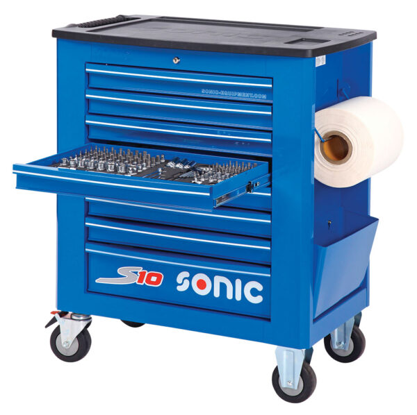 SONIC 717116 Gereedschapswagen S10 gevuld (171 delig) Blauw SAE-0