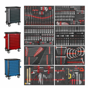 FORCE 10218C-415 Practical serie gereedschapswagen gevuld Foam (415 delig) Zwart-0