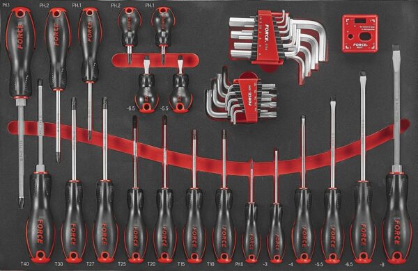 FORCE 10218C-415 Practical serie gereedschapswagen gevuld Foam (415 delig) Zwart-15664