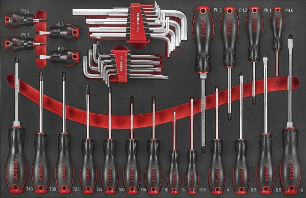 FORCE 10218C-512 Practical serie gereedschapswagen gevuld Foam (512 delig) Zwart-15702