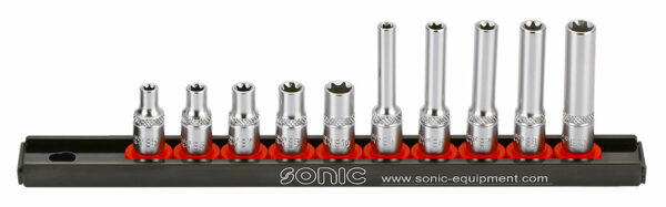 SONIC 101002 Doppenset 1/4'', TX-E 10-dlg. op rail-0