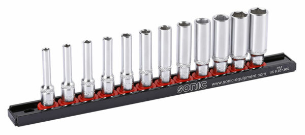 SONIC 101204 Doppenset 1/4'', lang 12-dlg. op rail-0